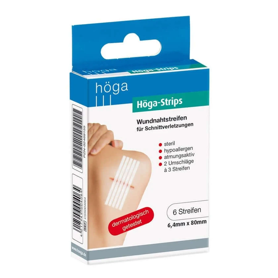 Strisce di sutura Höga-strips 6,4x80 mm 2X3 pz.