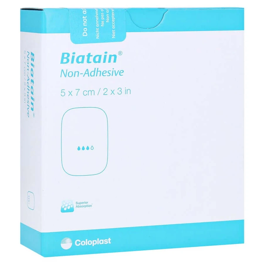 Biatain foamverband 5x7 cm niet-klevend 10 st.