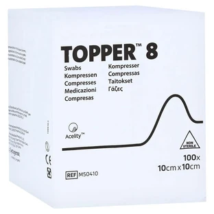 Topper 8 compresas 10x10 cm no estériles 100 uds.