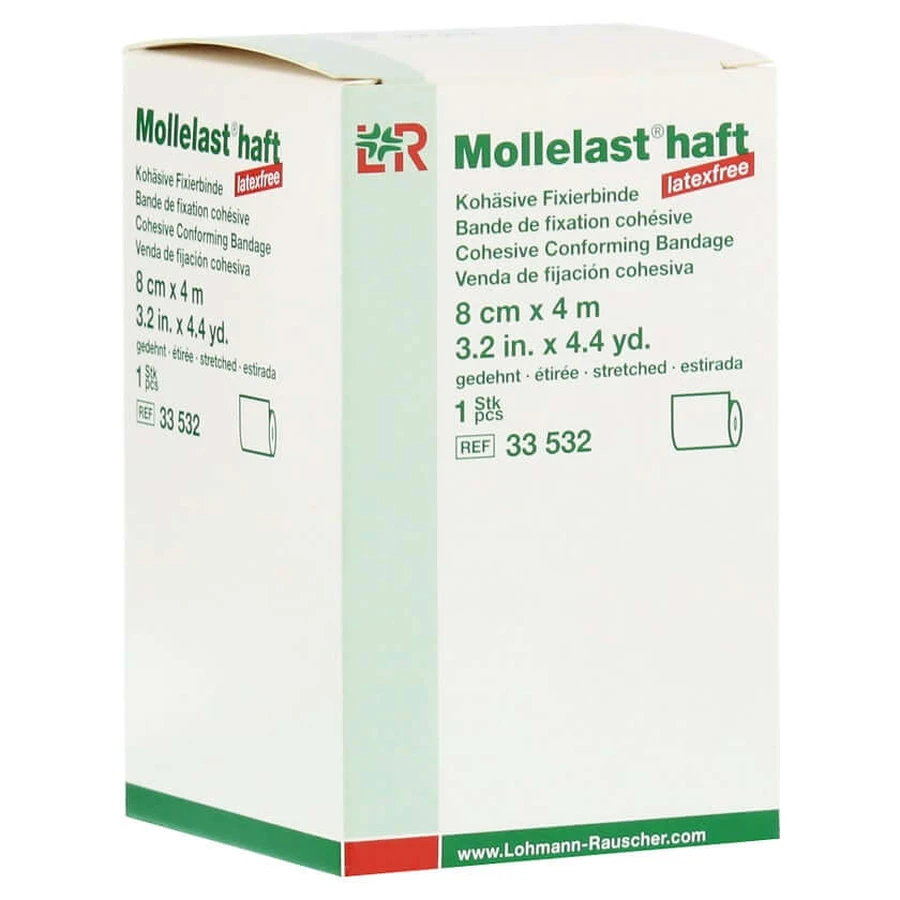 Mollelast kleefverband latexvrij 8 cmx4 m 1 st