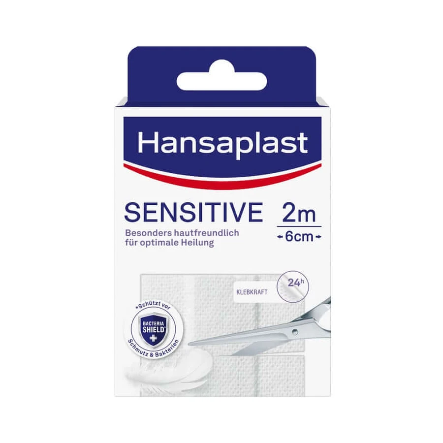 Hansaplast Sensitive pleister 2m x 6cm 1 st