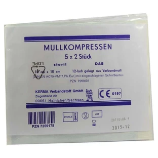 Gauze compresses 10x10 cm sterile 12-fold BW 5X2 pcs.