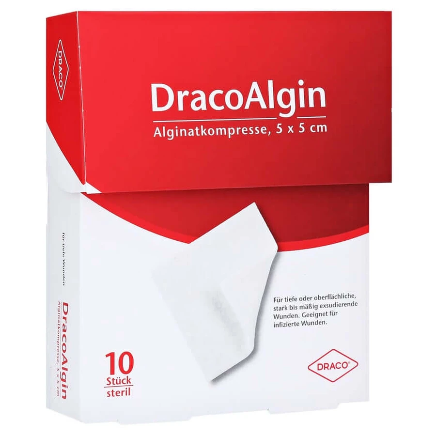 Dracoalgin 5x5 cm alginate compress 10 pcs.