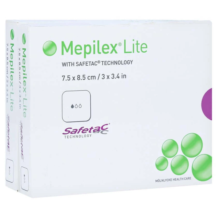 Mepilex Lite foam dressing 7.5x8.5 cm st 10 pcs
