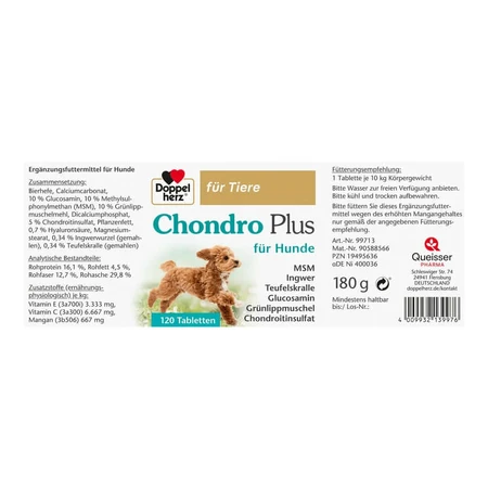 Double Heart for Animals Chondro Plus para perros 120 St