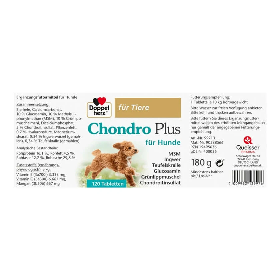 Double Heart for Animals Chondro Plus para perros 120 St