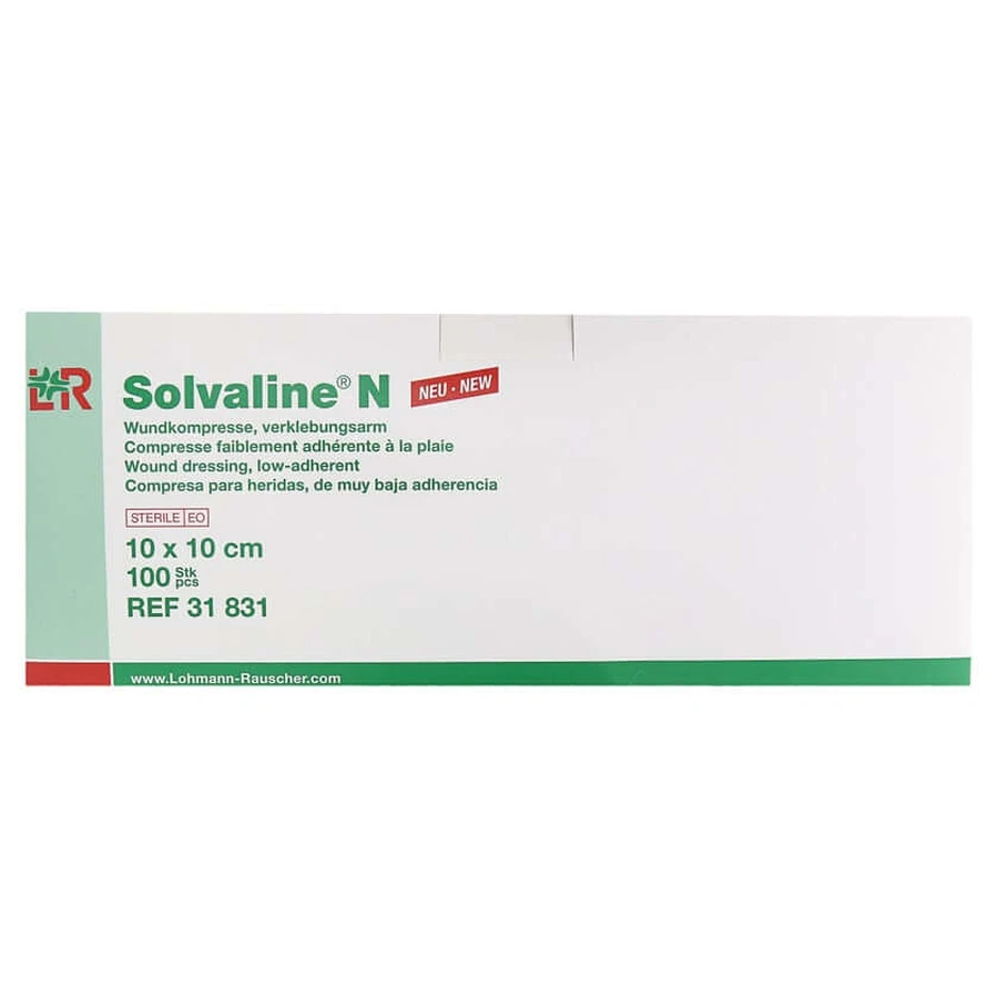 Solvaline N kompressen 10x10 cm steriel 100 st.