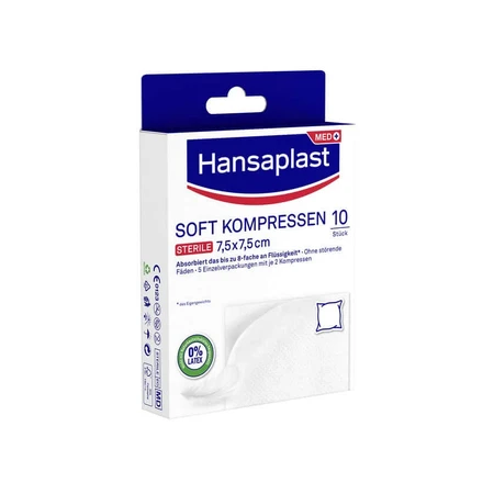 Hansaplast Zachte Kompressen Steriel 7,5x7,5cm 5X2 stuks