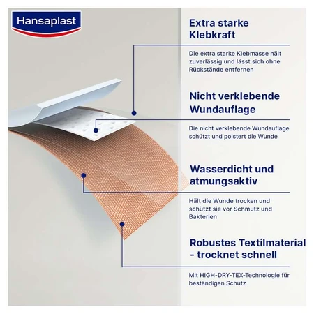 Hansaplast Extra Robuuste Pleister 16 stuks