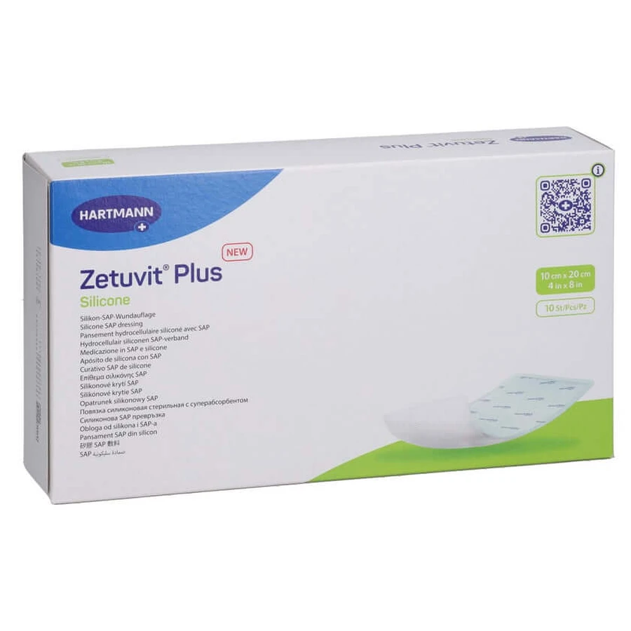 Zetuvit Plus Silicone sterile 10x20 cm 10 pcs.