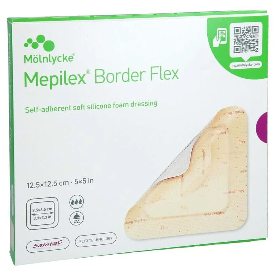 Mepilex Border Flex zelfklevend schuimverband 12,5x12,5 cm 5 st.