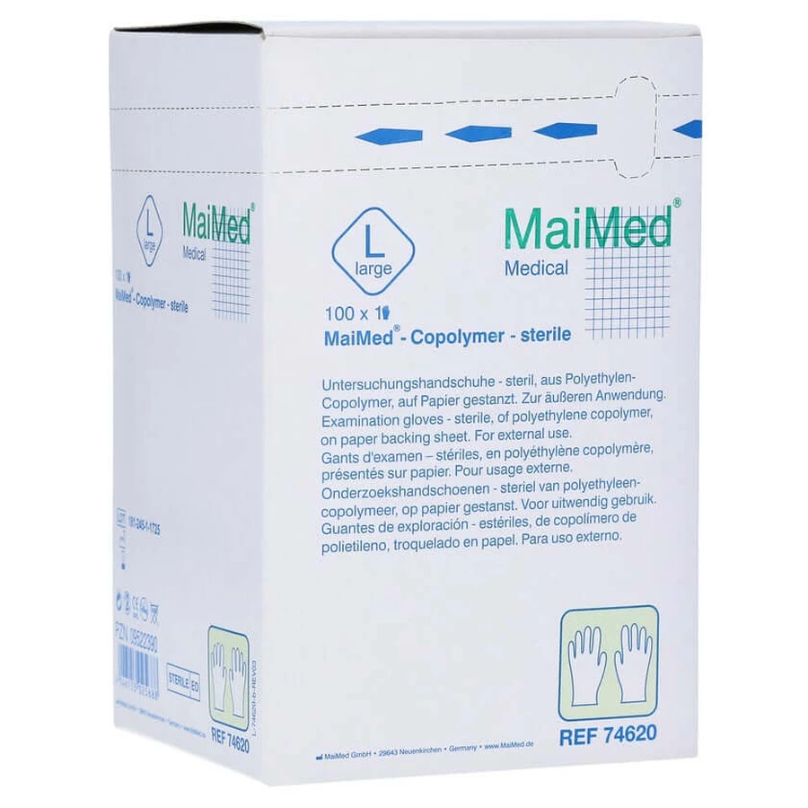 Maimed copolymer glove sterile size L e 100 pcs