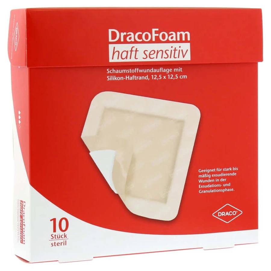 Dracofoam Adhesive Sensitive Foam Wound 12 10 pcs.