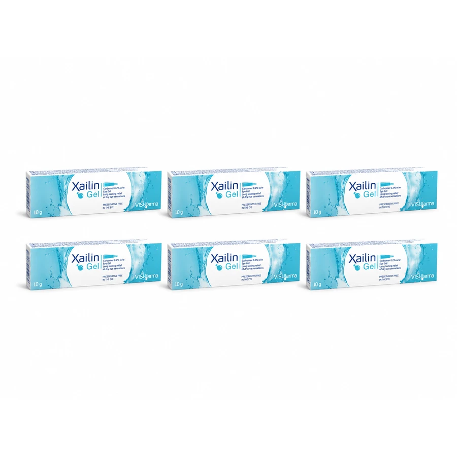 Gel lubricante ocular Xailin, 6 x 10 g, Visufarma