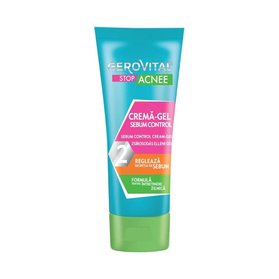 Gel crema controllo del sebo 2 Gerovital Stop Acne, 50 ml, Charmec