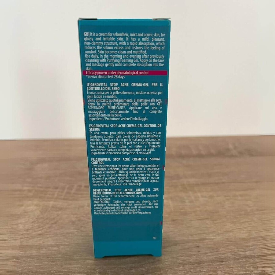 Gel crema controllo del sebo 2 Gerovital Stop Acne, 50 ml, Charmec