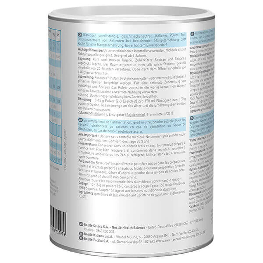 Resource Instant Protein voedingssupplement, zonder smaak, 2x400 g, Nestlé