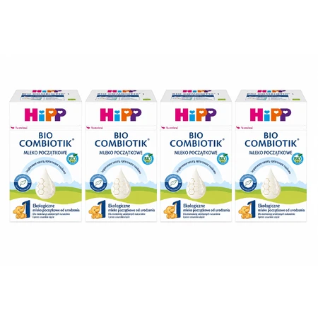 HiPP 1 Bio Combiotik, leche de fórmula ecológica para lactantes, desde el nacimiento, 4 x 550 g