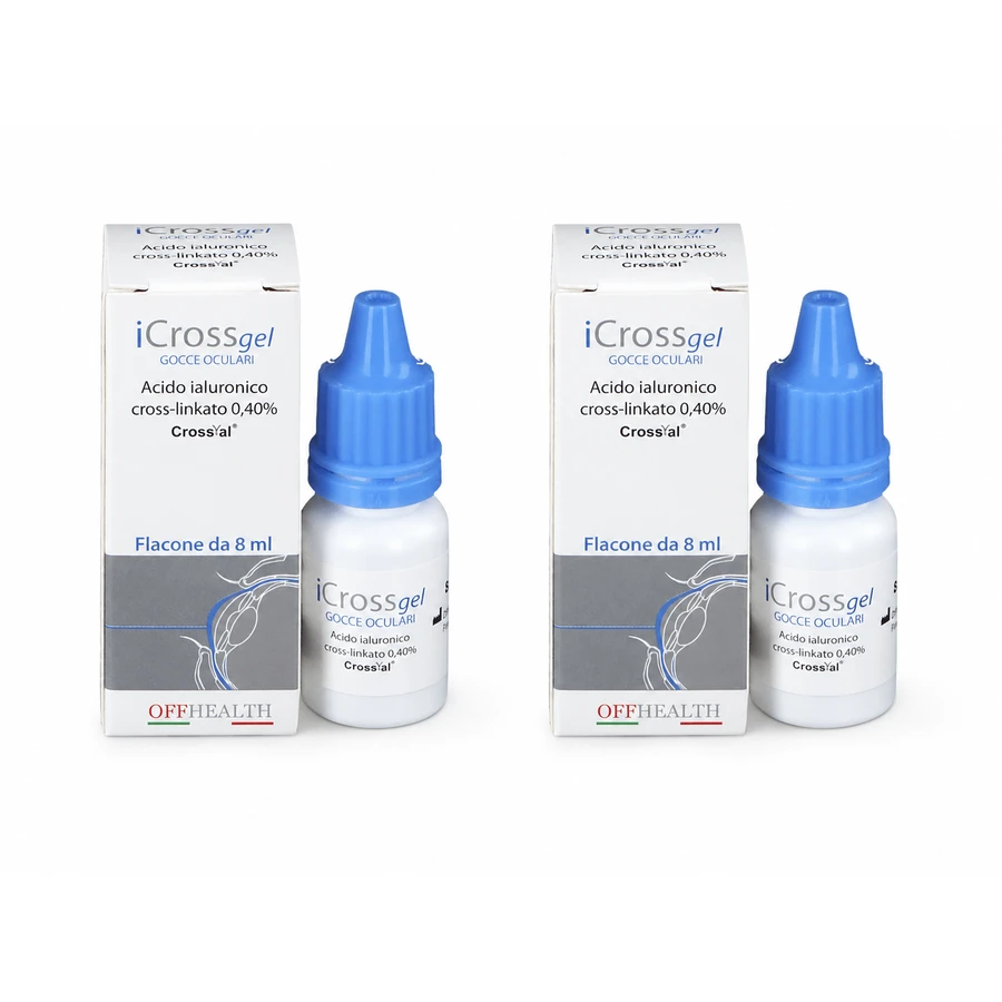 Gotas oftálmicas lubricantes iCross Gel, 2 x 8 ml, Off Italia