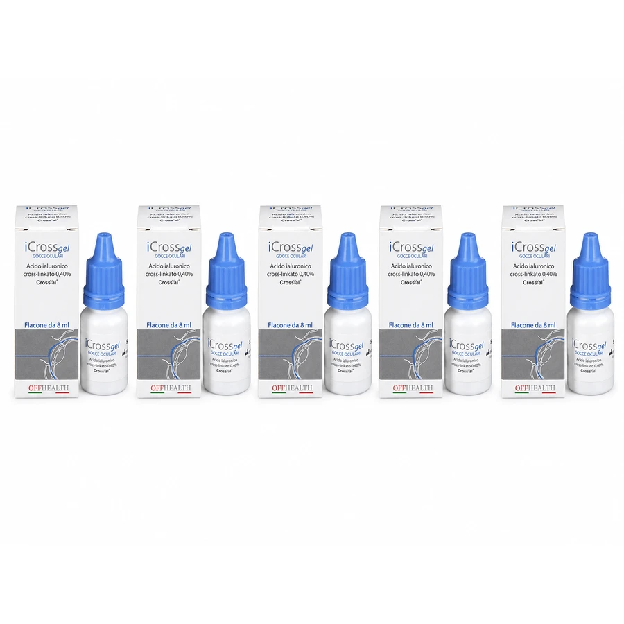 iCross Gel Lubricating Eye Drops, 5x8 ml, Off Italia