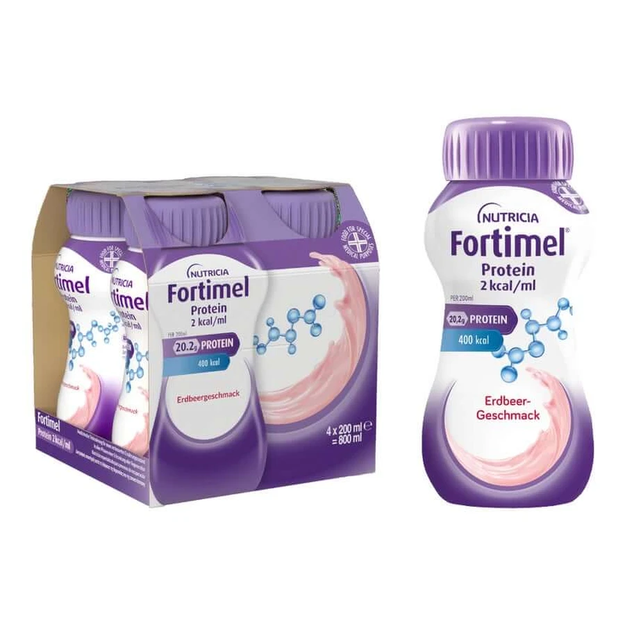 Fortimel Protein 2 kcal Strawberry 4X200 ml