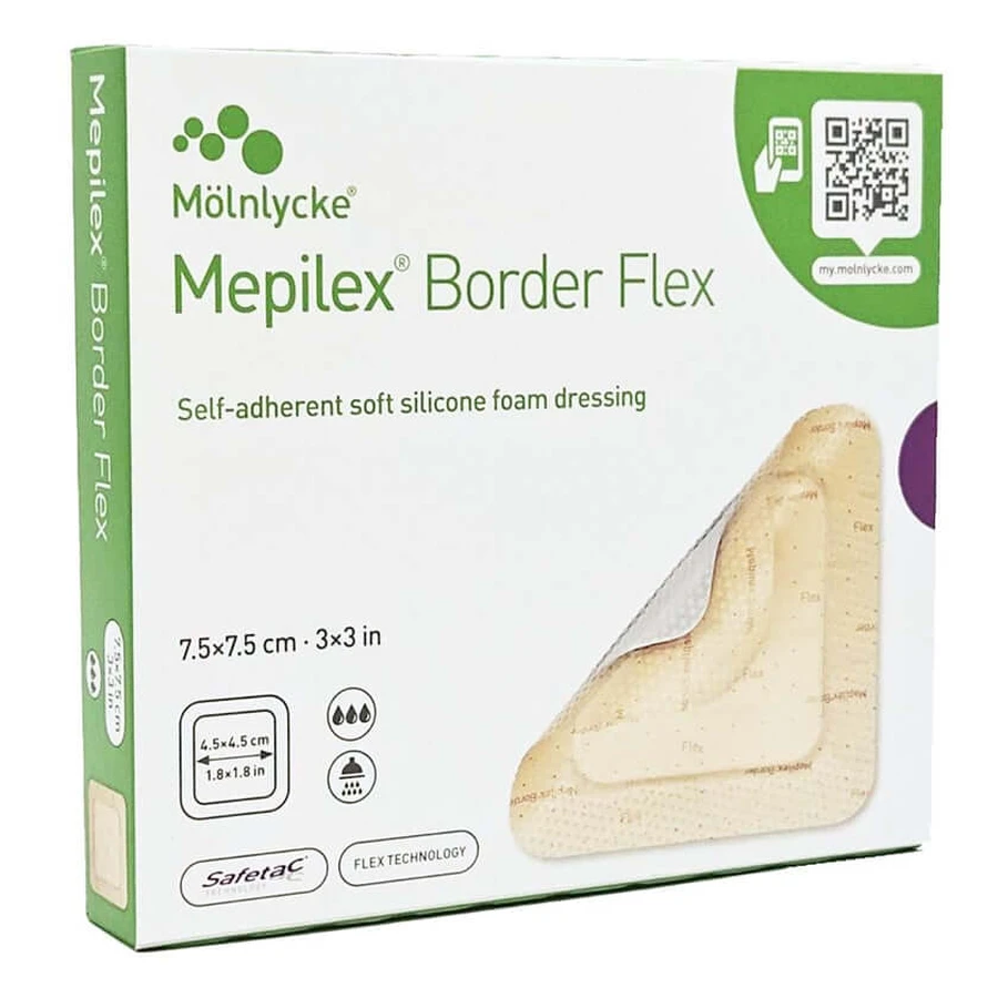 Mepilex Border Flex adhesive foam dressing 7.5x 5 pcs.