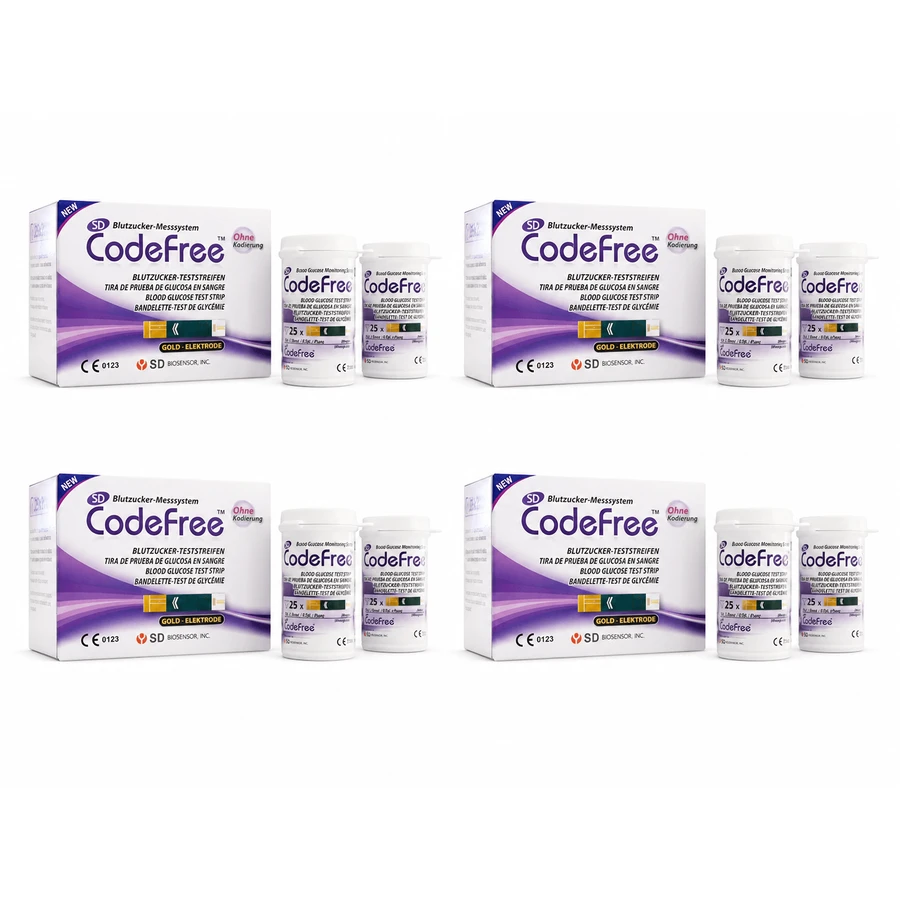 CodeFree Blutzuckerteststreifen, 4 x 50 Streifen, D&G Group