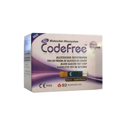 Bandelettes de test de glycémie CodeFree, 4 x 50 bandelettes, D&G Group