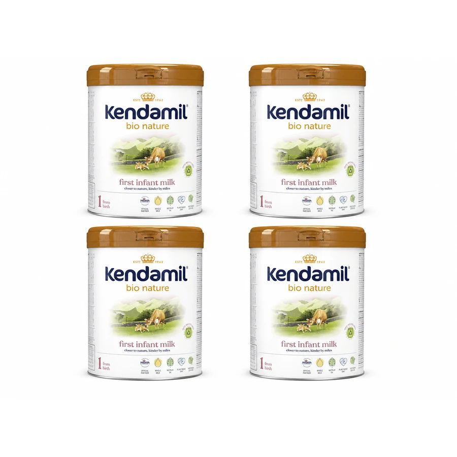 Leche de fórmula para lactantes Kendamil Bio Nature 1, desde el nacimiento, 4 x 800 g, Kendal