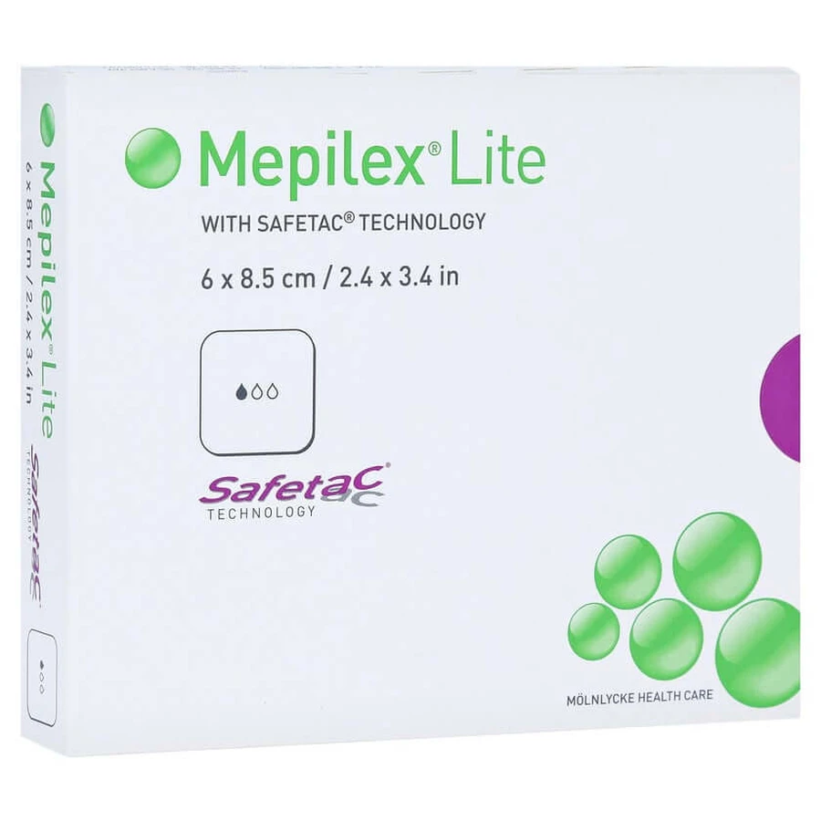 Mepilex Lite Schaumverband 6x8,5 cm ster 5 St