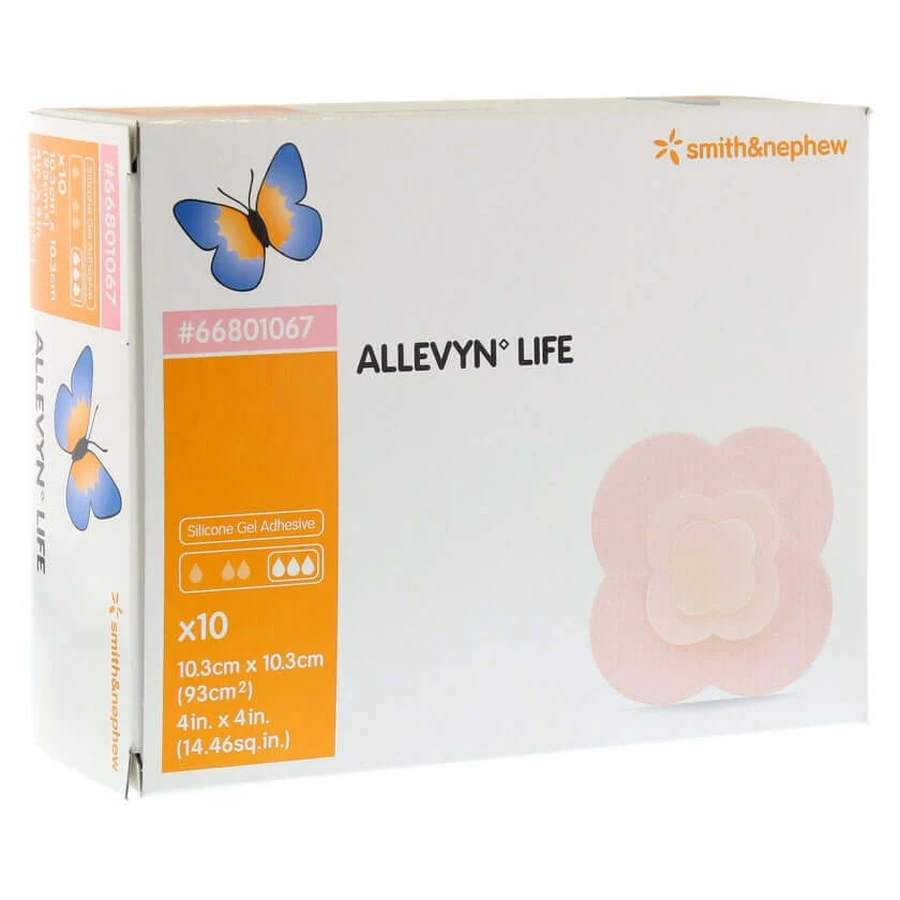 Allevyn Life 10.3x10.3 cm mousse de silicone 10 pcs.
