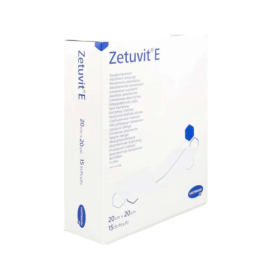 Zetuvit E compresas absorbentes estériles 20x20 cm 15 uds.