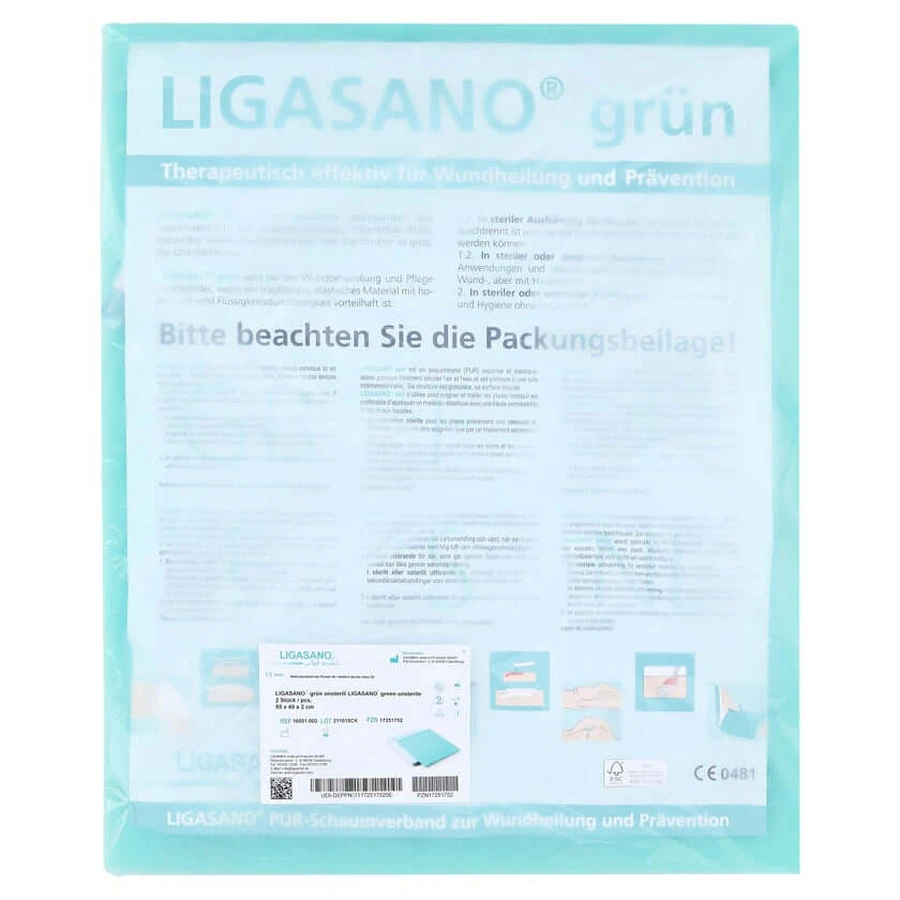 Ligasano green non-sterile 2x45x55 cm 2 pcs.