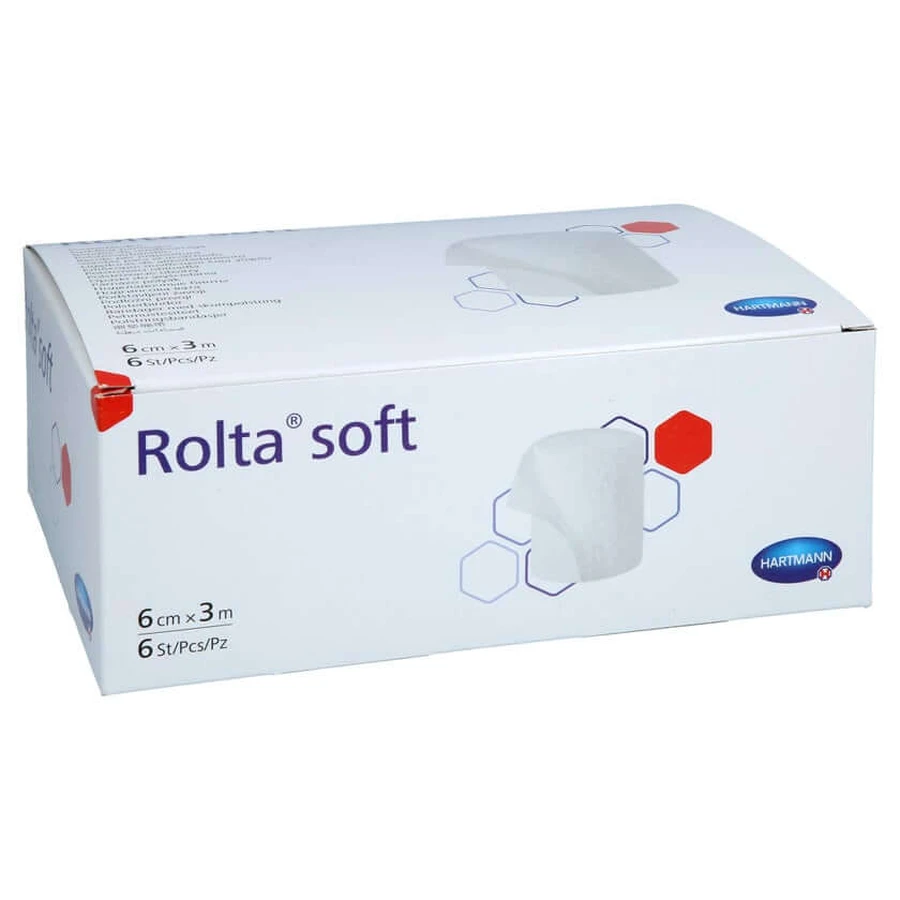 Rolta soft synthetic cotton bandage 6 cmx3 m 6 pcs.