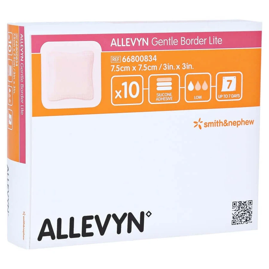 Allevyn Gentle Border Lite 7,5x7,5 cm Sc 10 St