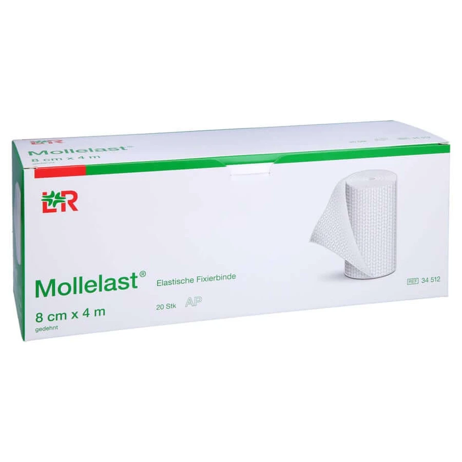 Pansements Mollelast 8 cmx4 m blanc 20 pcs.
