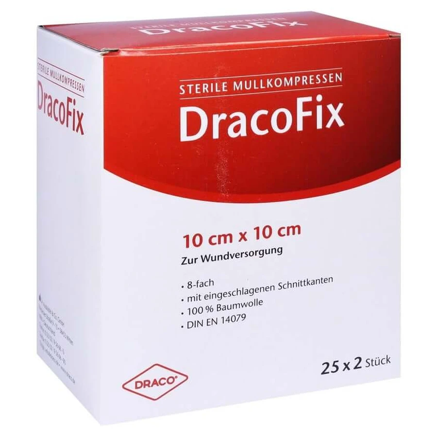 Dracofix PEEL Kompressen steril 10x10cm 8fach 25X2 St