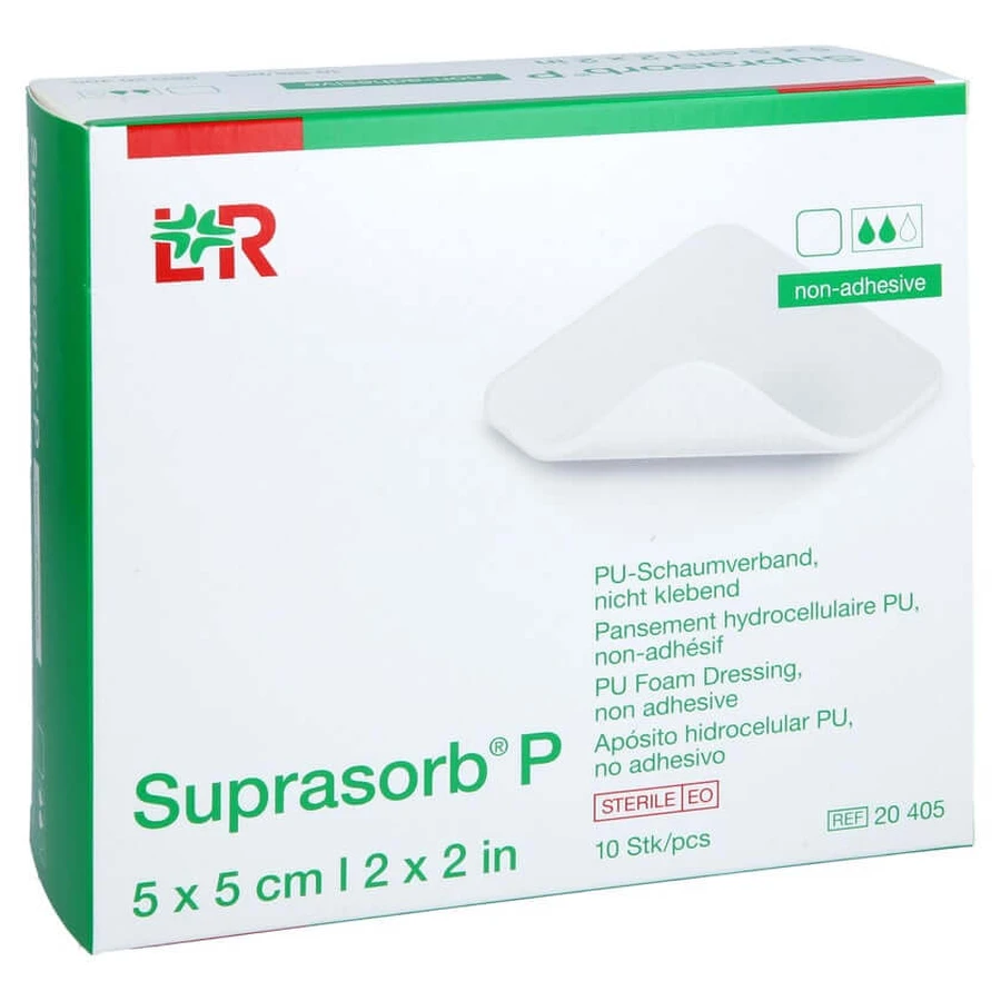 Suprasorb P Pu-schuim niet-klevend 5x5 10 st.