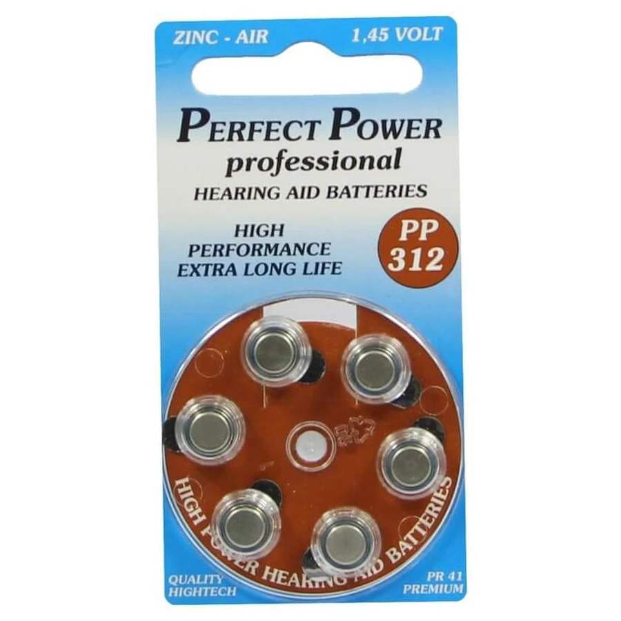 Batteries F.hearing aids Power PP312 6 pcs