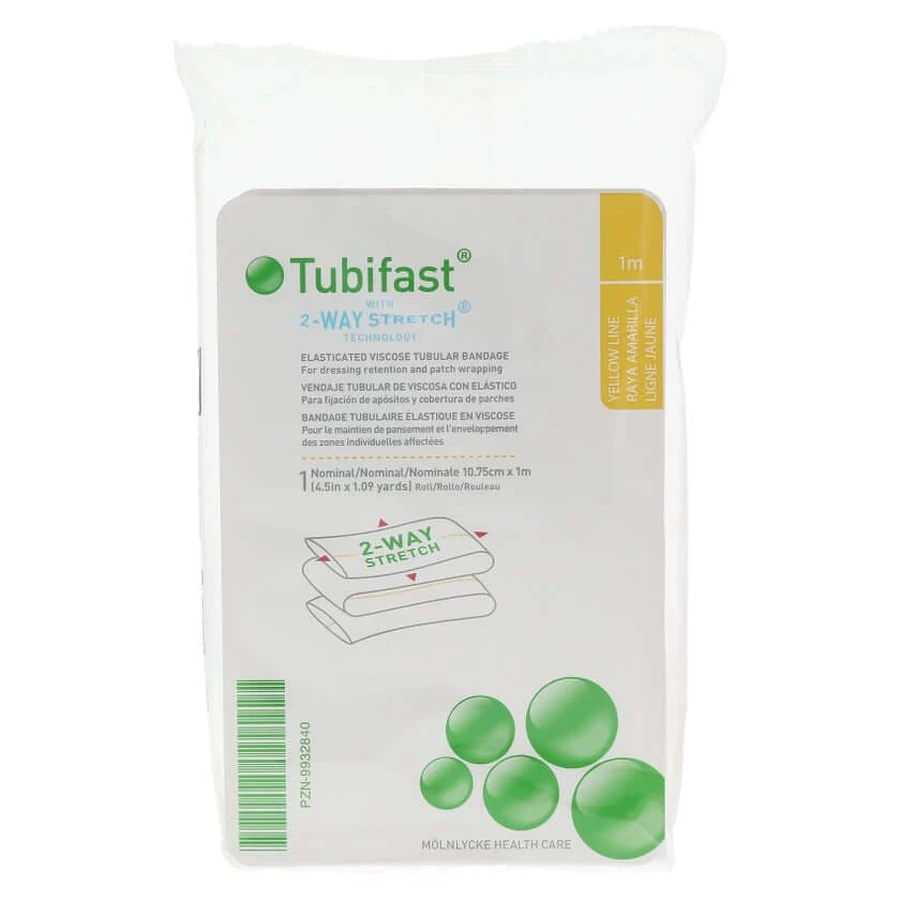 Tubifast 2-way Stretch 10,75 cmx1 m geel 1 st