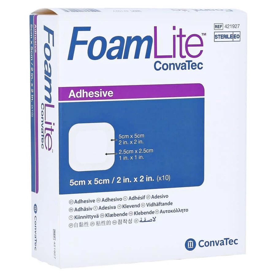 FOAM LITE Convatec adhäsiv PU-Schaumverband 5x5 cm 10 St
