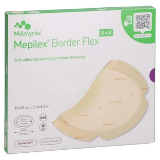 Mepilex Borde Flex Espuma Adhesiva 13x16 Cm Oval 5 unid.