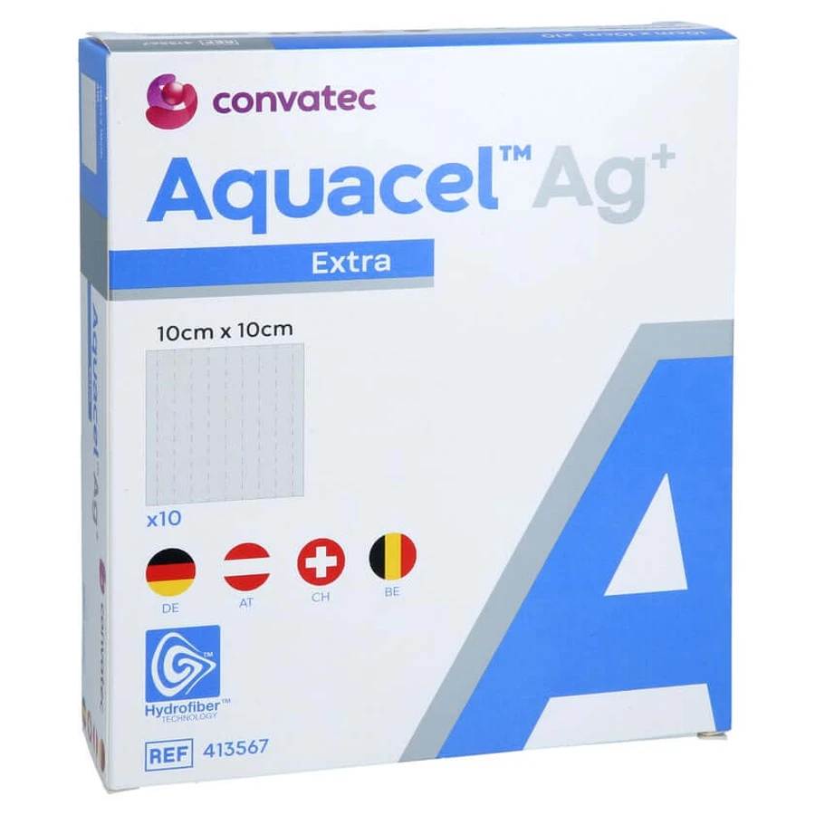 Aquacel Ag+ Extra 10x10 cm compresse 10 pcs.