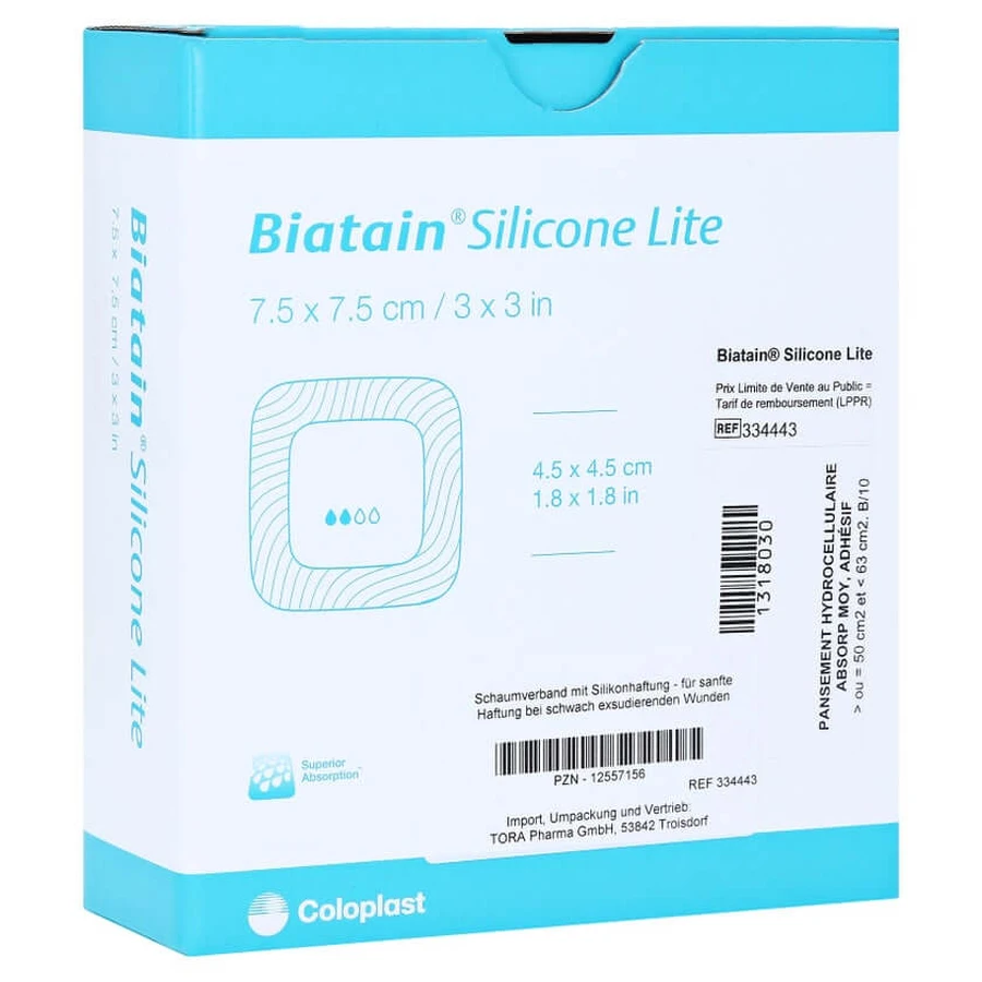 Biatain Silicone Lite foam dressing 7.5x 10 pcs.