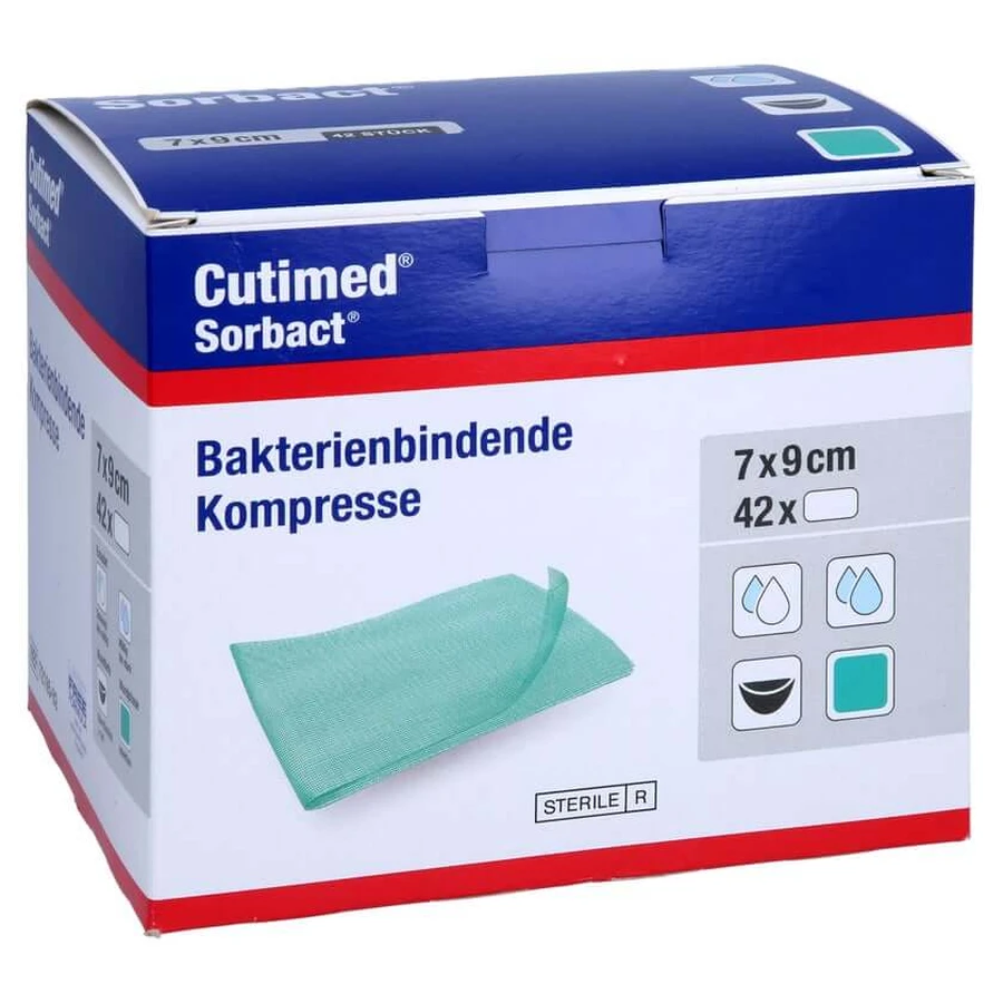 Cutimed Sorbact Kompressen 7x9 cm 42 St