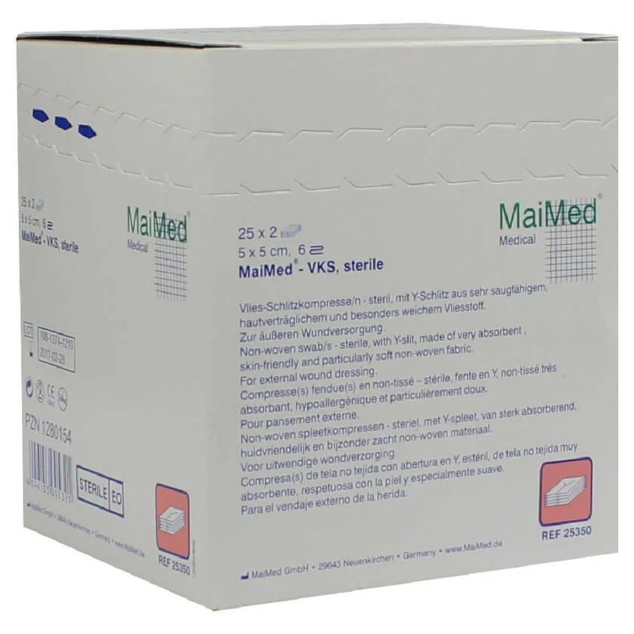 Vliesspleetkompressen steriel 5x5 cm 6f 25X2 st