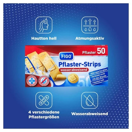 FIGO Pflasterstrips Wasserabweisend 50 St