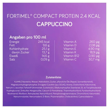 Fortimel Compact Protein 2.4 Kcal Cappuccino 4X125 ml