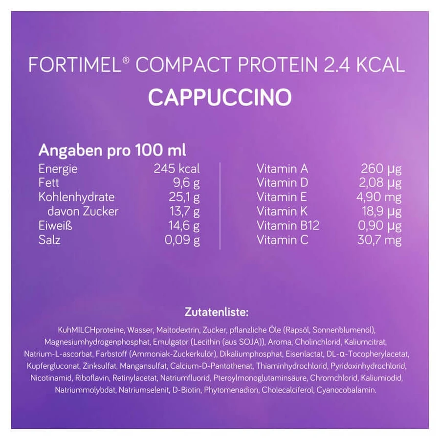 Fortimel Compact Protein 2.4 Kcal Cappuccino 4X125 ml