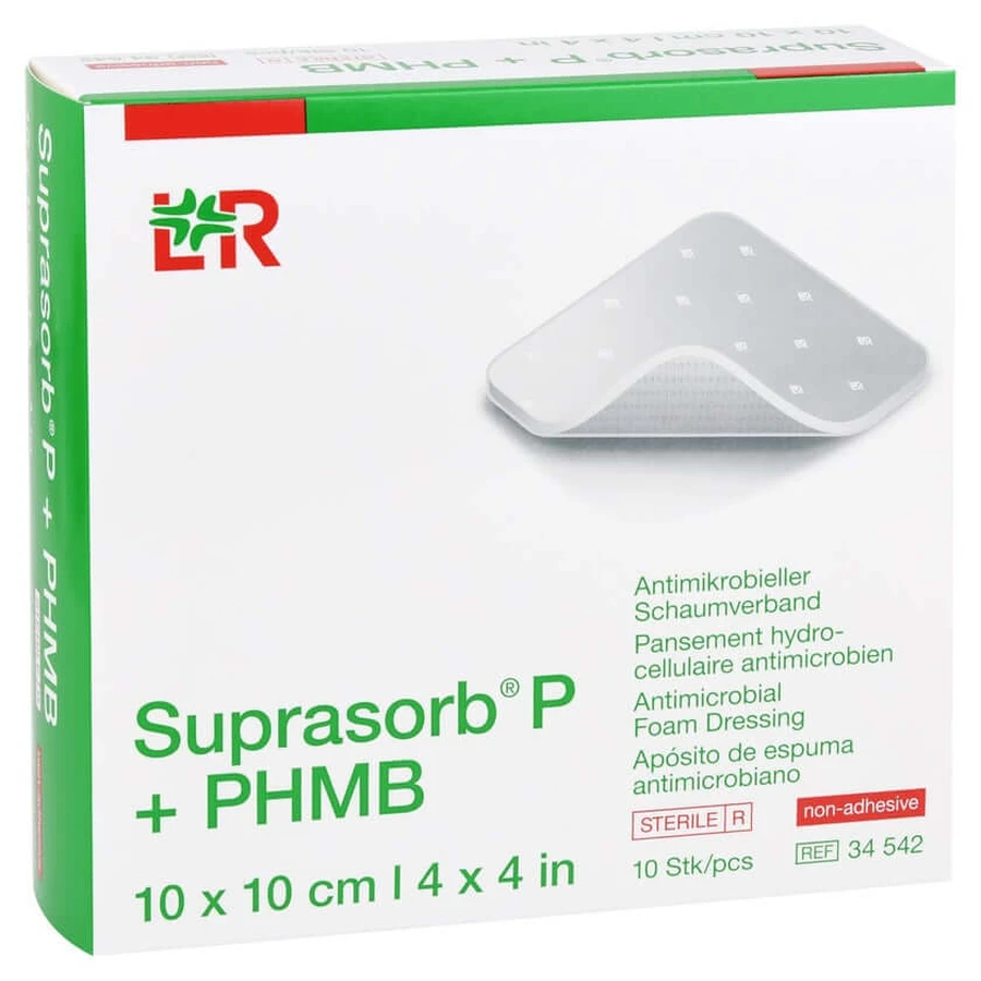 Suprasorb P+phmb apósito de espuma 10x10 cm 10 uds.